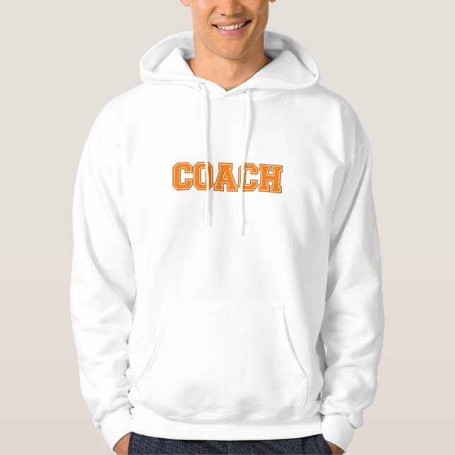 School Färg COACH Manar Hoodie, Orange White Munkjacka (Framsida)