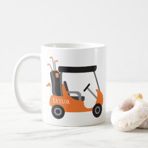School Färg - Orange & Black Golf Cart Kaffemugg