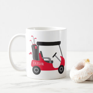 School Färg - Red & Black Golf Cart Kaffemugg