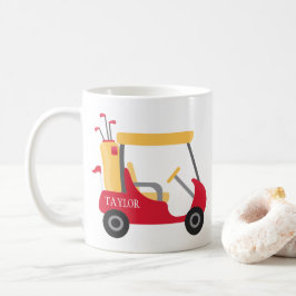 School Färg - Red & Guld Golf Cart Kaffemugg