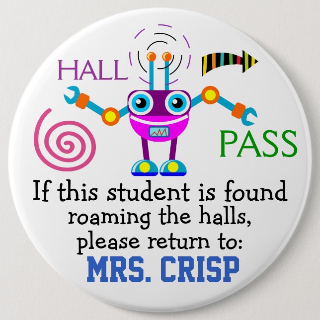 School Hall Pass/Robot - SRF Knapp (Framsida)