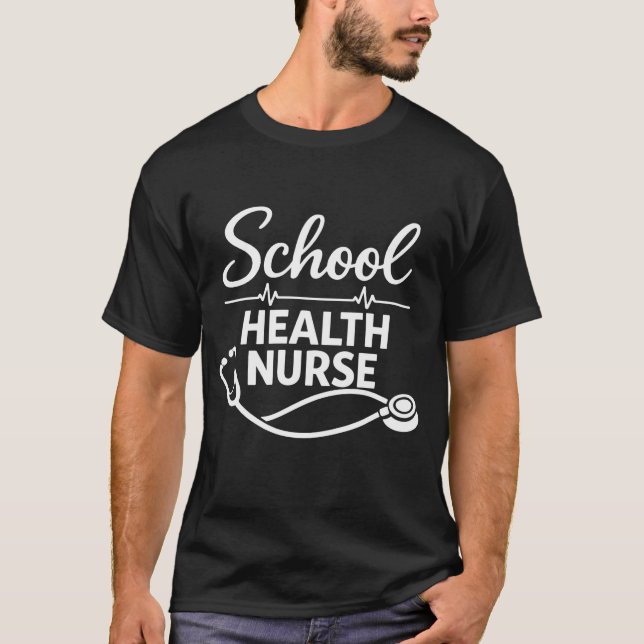 School Health Nurse Medical Typography T-Shirt (Framsida)