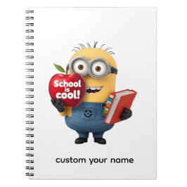 School is Cool | Minion with Apple Custom Name  Anteckningsbok