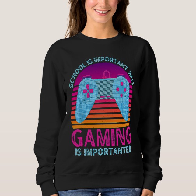 School Is Important But Gaming Is Importanter  1 T Shirt (Framsida)