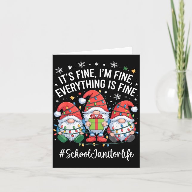School Janitor Gnome Everything Is Fine Funny Chri Kort (Framsida)