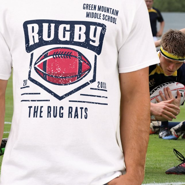 School Klubb Team League Namn Year Rugby T Shirt (Skapare uppladdad)