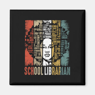 School Librarian Afro African American Black Histo Magnet