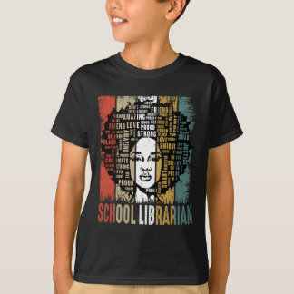School Librarian Afro African American Black Histo T Shirt
