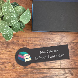 School Librarian Faux Chalkboard Namn bricka Namnbricka