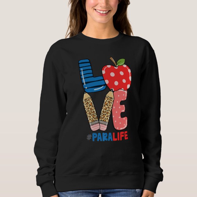 School Love Pencil Apple  Para Life T Shirt (Framsida)