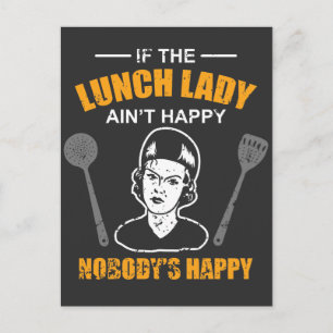 School Lunch Dam Cafeteria Worker Vykort