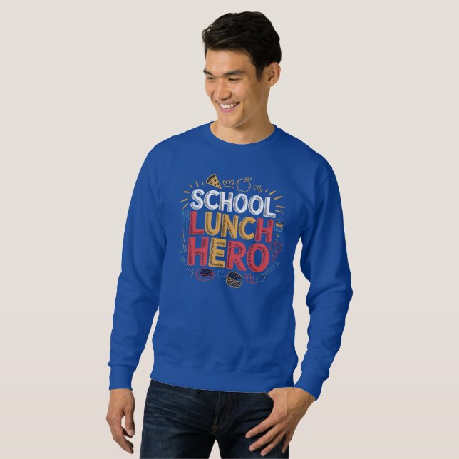 School Lunch Hero Lång Ärmad Tröja (Hel framsida)