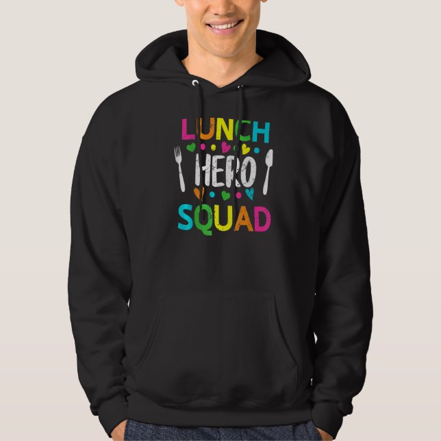 School Lunch Hero Squad Cafeteria Workers 2 Hoodie (Framsida)
