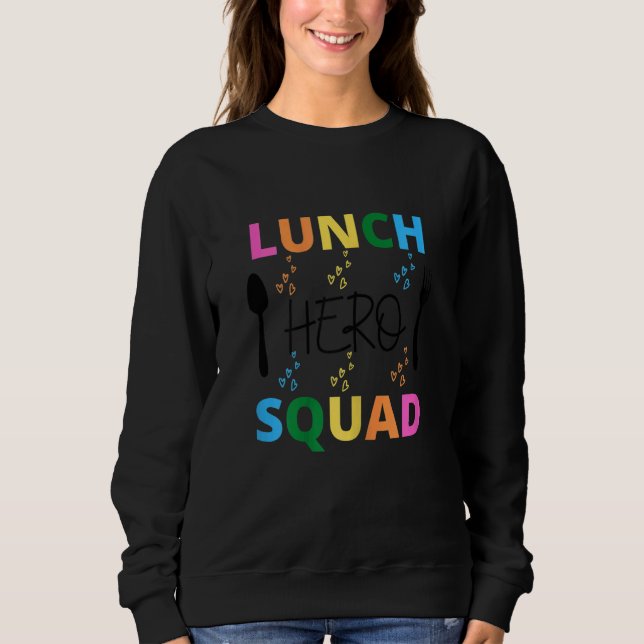 School Lunch Hero Squad Cafeteria Workers 2 T Shirt (Framsida)