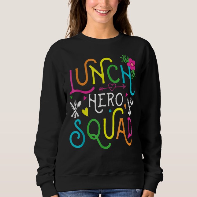 School Lunch Hero Squad Cafeteria Workers 3 T Shirt (Framsida)