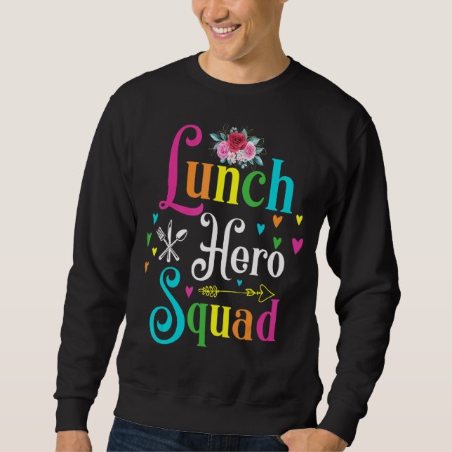 School Lunch Hero Squad Cafeteria Workers 4 Lång Ärmad Tröja (Framsida)