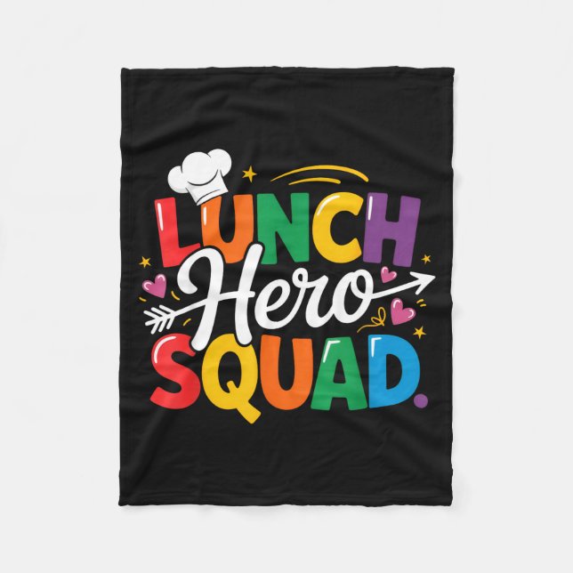 School Lunch Hero Squad Cafeteria Workers Crew Lad Fleecefilt (Framsidan)