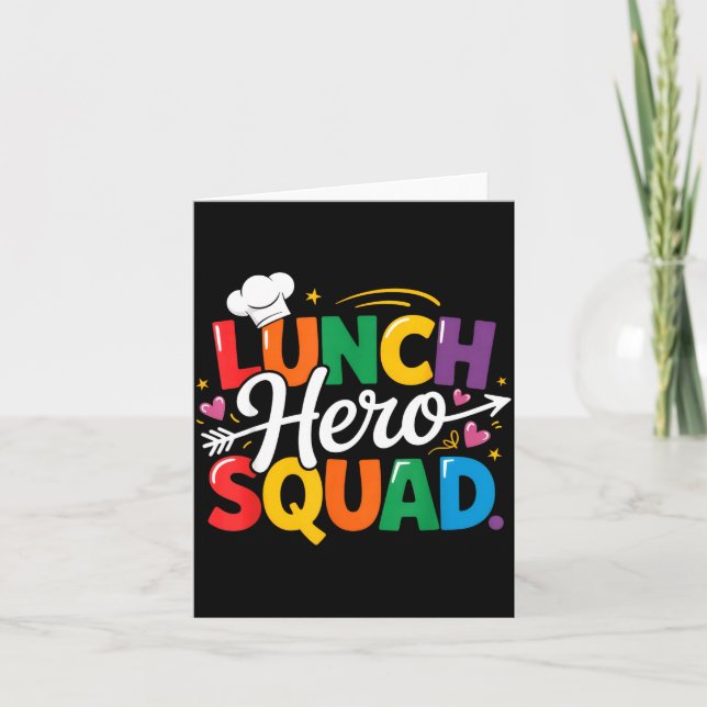 School Lunch Hero Squad Cafeteria Workers Crew Lad Kort (Framsida)