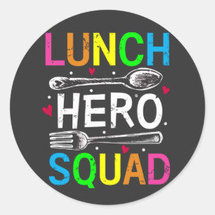 School Lunch Hero Squad Cafeteria Workers Runt Klistermärke