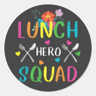 School Lunch Hero Squad Cafeteria Workers Runt Klistermärke