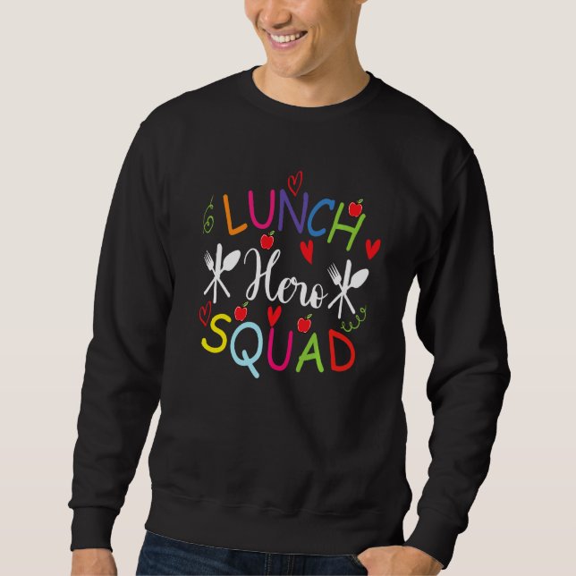 School Lunch Hero Squad  Cafeteriaarbetare Lång Ärmad Tröja (Framsida)