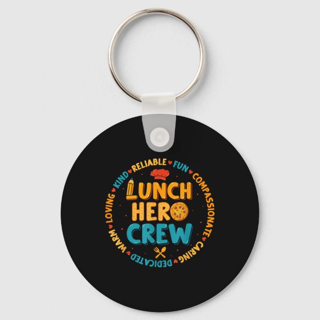 School Lunch Hero Squad Funny Cafeteria Workers Cr Nyckelring (Framsida)