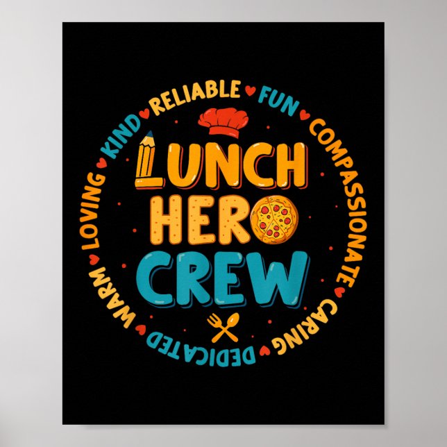 School Lunch Hero Squad Funny Cafeteria Workers Cr Poster (Framsidan)