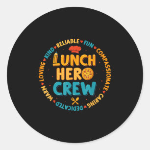 School Lunch Hero Squad Funny Cafeteria Workers Cr Runt Klistermärke