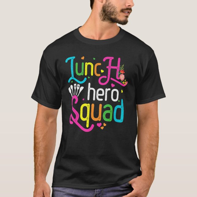 School Lunch Hero Squad Lunch Dam T Shirt (Framsida)