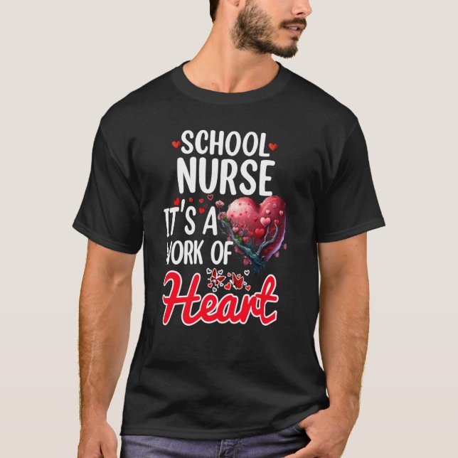 School Nurse Appreciation For Valentines Day T Shirt (Framsida)