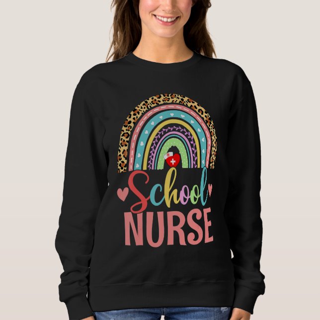 School Nurse Boho Rainbow Leopard Nurse Week 2022  T Shirt (Framsida)