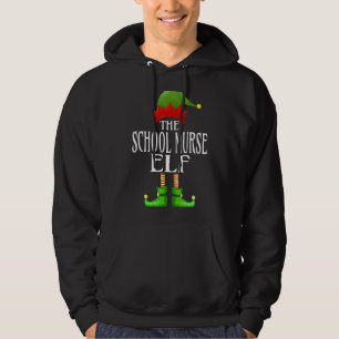 School Nurse Elf Julafton Funny Family Matching Gr Hoodie