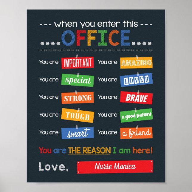School Nurse Gift Doktor Office Motivational Poster (Framsidan)