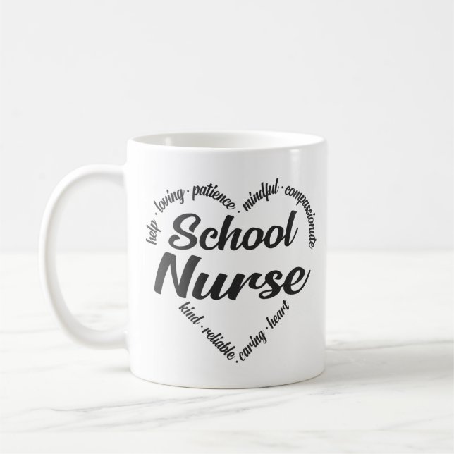 School Nurse Heart Ord Cloud Kaffemugg (Vänster)