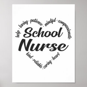 School Nurse Heart Ord Cloud Poster