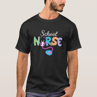 School Nurse Plaid Egg Bunny Love Stethoscope RN N T Shirt