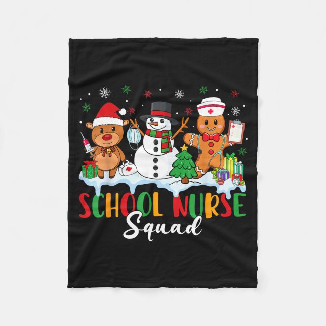 School Nurse Squad Reindeer Snowman Gingerbread Ch Fleecefilt (Framsidan)