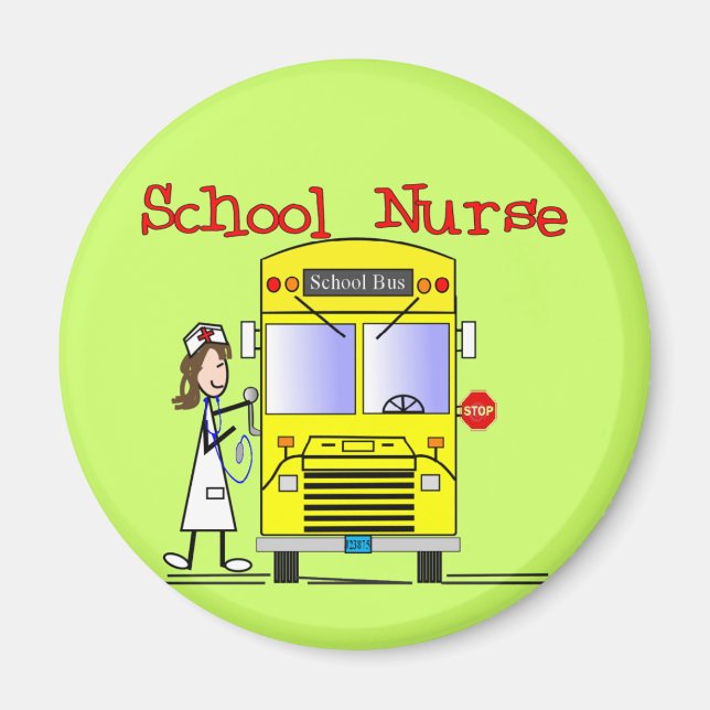 School Nurse Stick figurer Design Magnet (Framsidan)