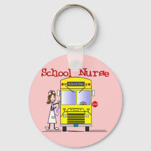 School Nurse Stick figurer Design Nyckelring