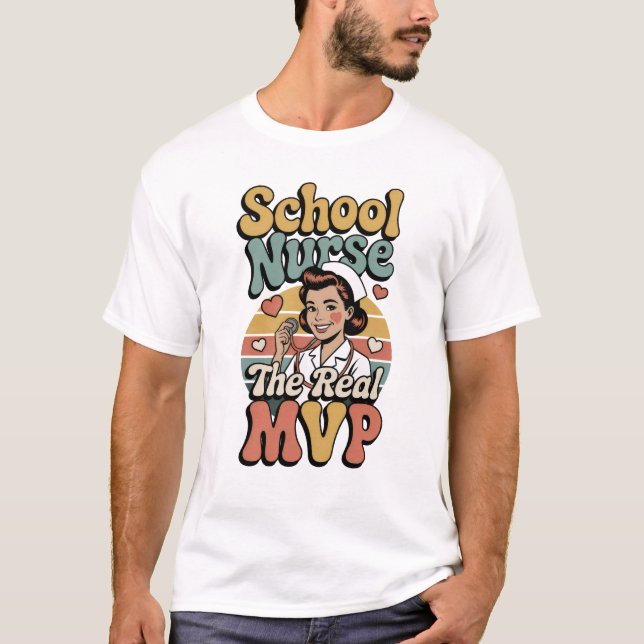 School Nurse – The Real MVP T-Shirt (Framsida)