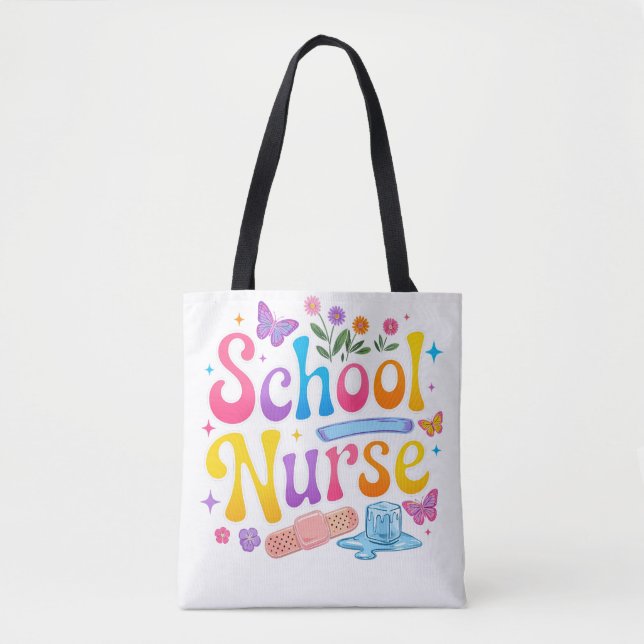 School Nurse Tote Bag Tygkasse (Framsida)