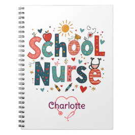 School Nurse Whimsical - Personlig Namn Anteckningsbok