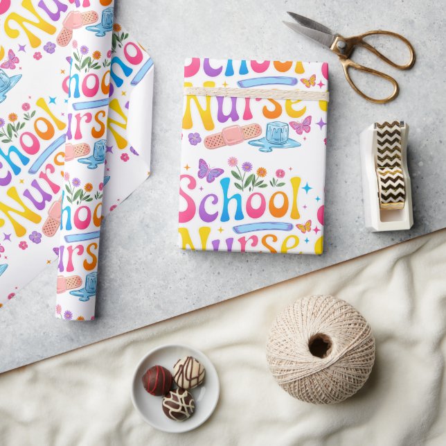 School Nurse Wrapping Paper Presentpapper (Hantverk)