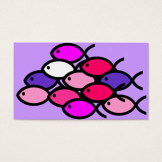 School of Christian Fish Symbols - Rosa Visitkort