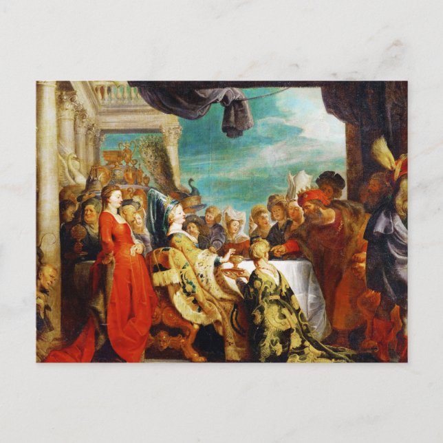 School of Rubens - Alboin och Rosamunde Peter Paul Vykort (Framsida)