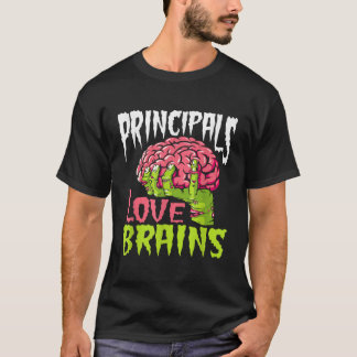 School Principals Kärlek Brains Zombie Teacher Fun T Shirt