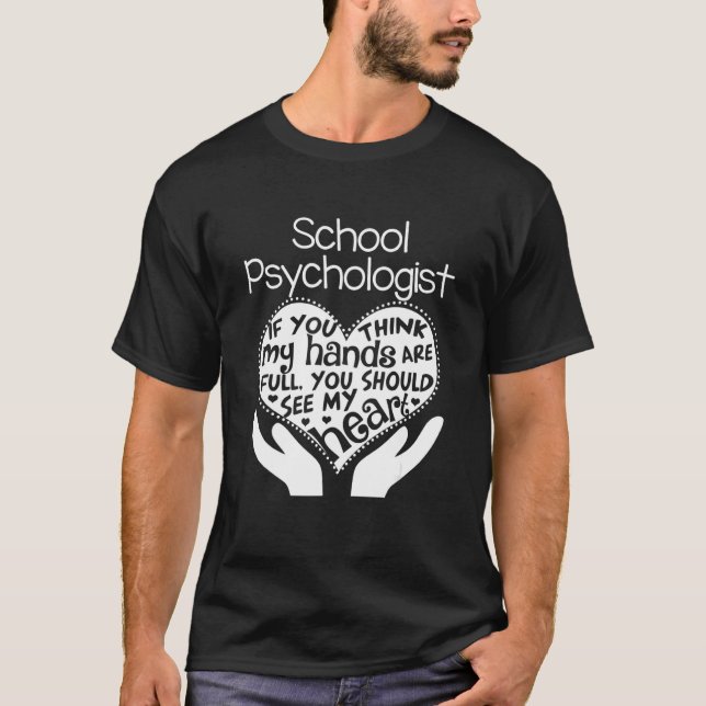 School Psychologist Hands Heart School Team T Shirt (Framsida)