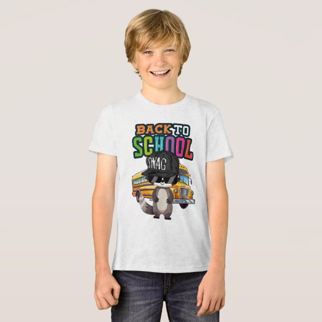 School Raccoon  T Shirt (Framsida Full)