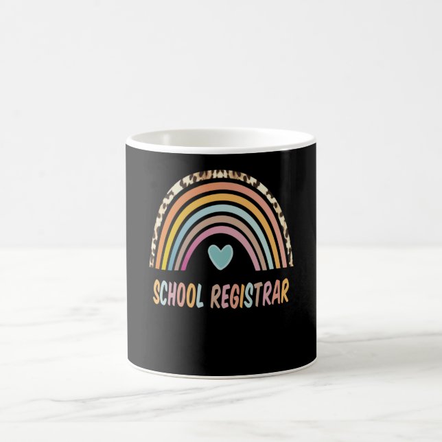 School Registrar Rainbow Leopard Back to school Kaffemugg (Center)