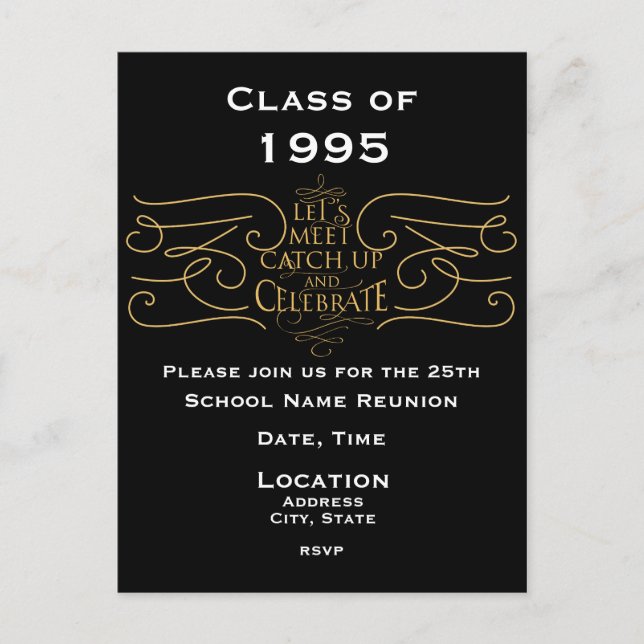 School Reunion Design, elegant stil Inbjudan Vykort (Framsida)